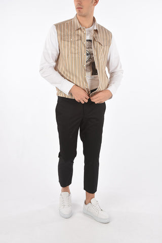 striped shirt with breast pockets