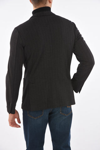 2 Buttons Pinstriped Virgin Wool Blazer