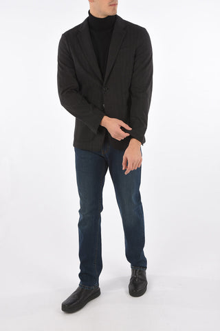 2 Buttons Pinstriped Virgin Wool Blazer