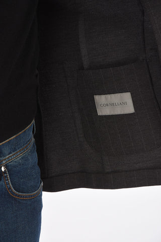 2 Buttons Pinstriped Virgin Wool Blazer