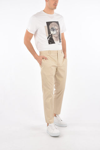 Mid-rise waist slim fit pants