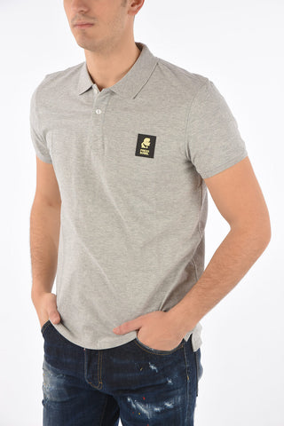 stretch cotton 2 button polo shirt