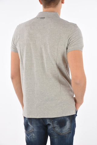 stretch cotton 2 button polo shirt