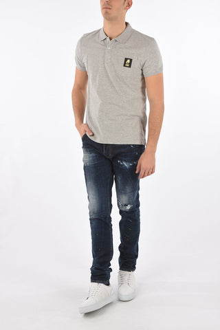 stretch cotton 2 button polo shirt