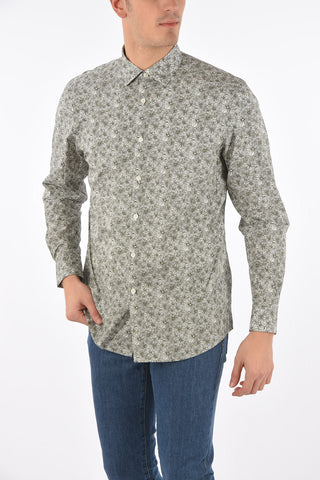 EZ LUXURY floral-printed spread collar shirt