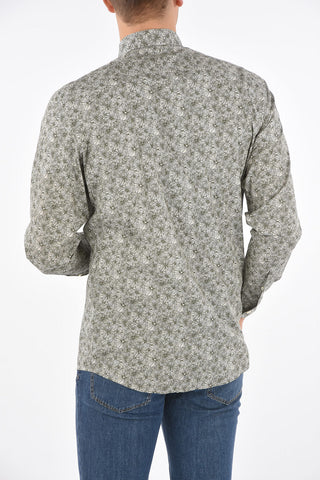 EZ LUXURY floral-printed spread collar shirt