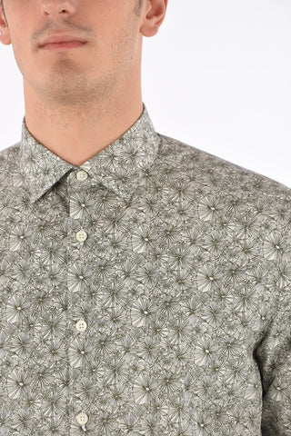 EZ LUXURY floral-printed spread collar shirt