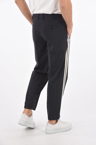 pinstriped belt loops pants