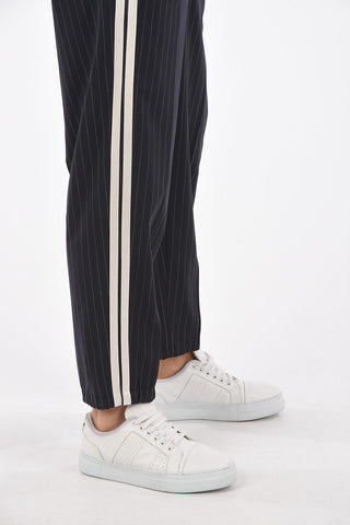 pinstriped belt loops pants