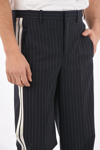 pinstriped belt loops pants