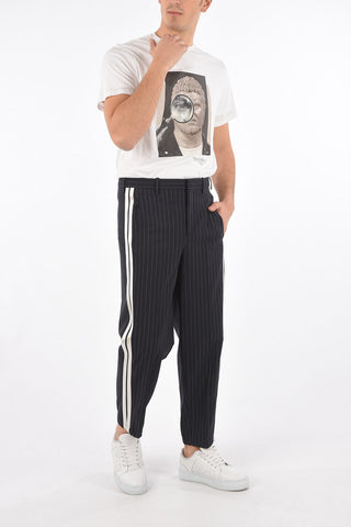 pinstriped belt loops pants