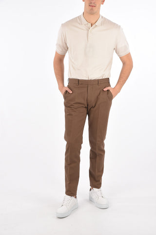 EZ LUXURY pantaloni chino in cotone e lino