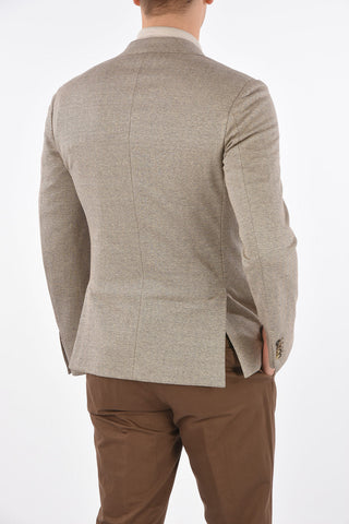 ZZEGNA giacca doppio petto plain herringbone due spacchi revers a lancia