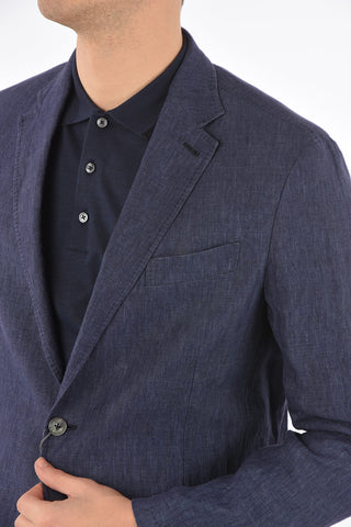 EZ LUXURY flax side vents notch lapel 2-button blazer