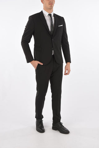 abito 2 bottoni slim fit due spacchi revers a lancia