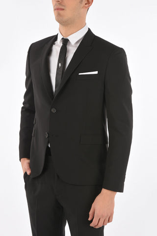 abito 2 bottoni slim fit due spacchi revers a lancia