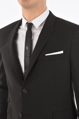 abito 2 bottoni slim fit due spacchi revers a lancia