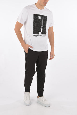 slim fit crew-neck T-shirt with print