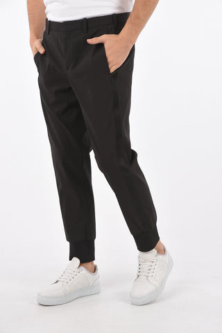 slim fit belt loops trousers