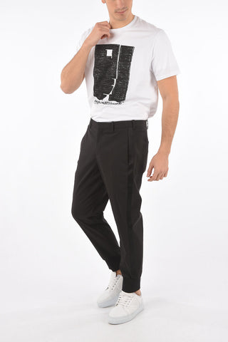 slim fit belt loops trousers