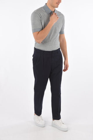 ZZEGNA belt lopts single pleat pants