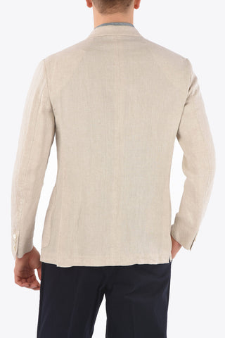 EZ LUXURY flax side vents notch lapel 2-button blazer