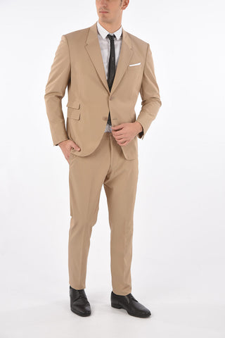slim fit side vents notch lapel 2-button suit