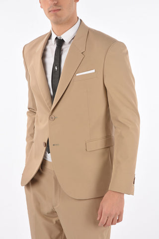 slim fit side vents notch lapel 2-button suit