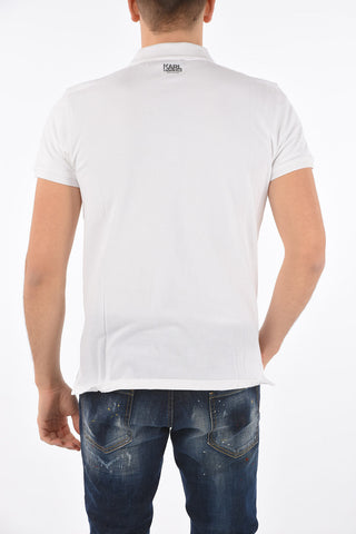 stretch cotton 2 button polo shirt