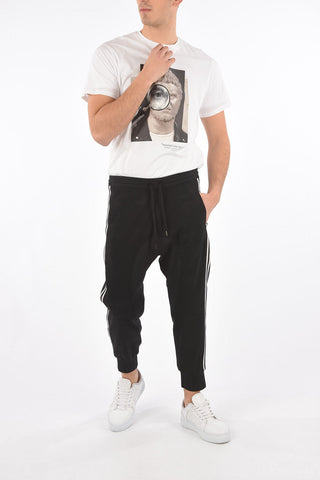 slouch fit piping pants