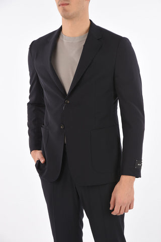 ZZEGNA wool side vents belt loops 2-button suit