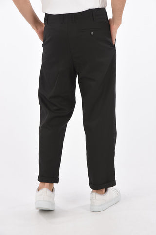 Single-pleated Chino Pants with Low Rise