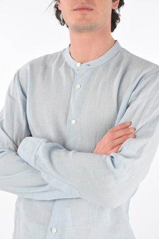 ZZEGNA linen slim fit  Mandarin Collar shirt