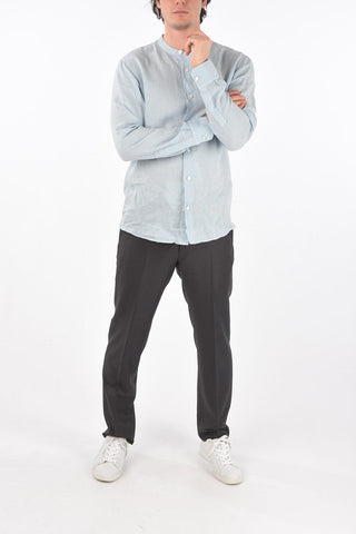 ZZEGNA linen slim fit  Mandarin Collar shirt