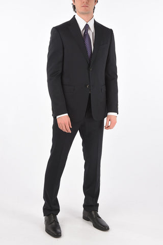 ZZEGNA wool side vents belt loops 2-button suit