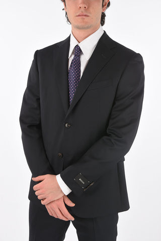 ZZEGNA wool side vents belt loops 2-button suit