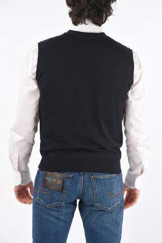 Front Buttoned Virgin Wool Vest