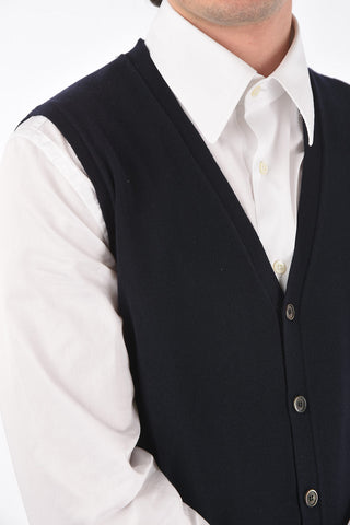 Front Buttoned Virgin Wool Vest