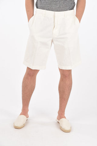 EZ LUXURY shorts a una pince in cotone e lino