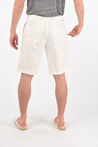 EZ LUXURY shorts a una pince in cotone e lino