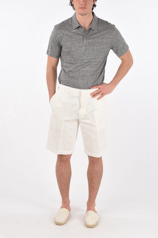 EZ LUXURY shorts a una pince in cotone e lino