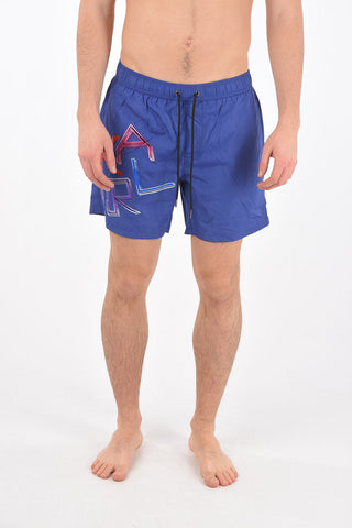 3 pockets NEON KARL swim shorts with print