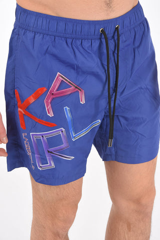 3 pockets NEON KARL swim shorts with print