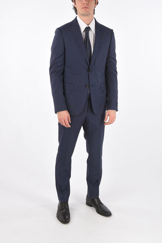 ZZEGNA wool side vents belt loops 2-button suit