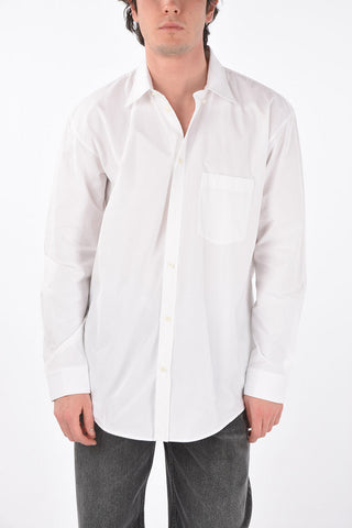 Button-down Collar Cotton Shirt with Breast-pocket