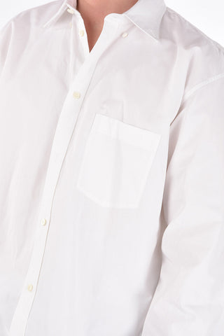 Button-down Collar Cotton Shirt with Breast-pocket