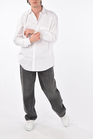 Button-down Collar Cotton Shirt with Breast-pocket