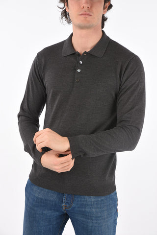 CC COLLECTION Long-sleeved Virgin Wool Polo