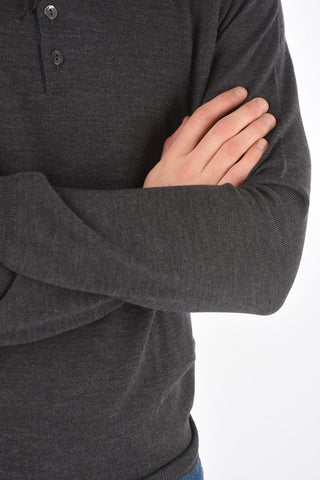 CC COLLECTION Long-sleeved Virgin Wool Polo