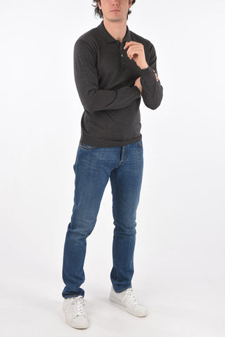 CC COLLECTION Long-sleeved Virgin Wool Polo